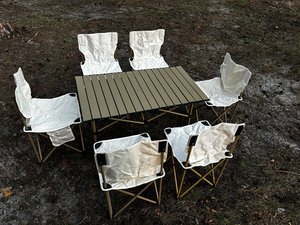 Зображення Набір складних меблів DMT для туризму, кемпінгу і відпочинку, стіл і 6 стільців