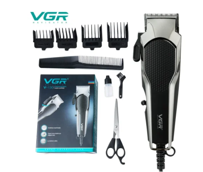 Профессиональная машинка для стрижки волос VGR V-130, Черный