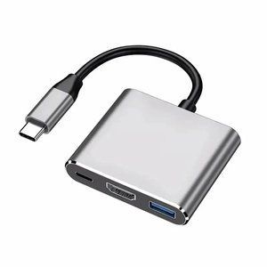 Картинка Переходник Type-C на HDMI USB 3.0, адаптер для MacBook Apple Samsung Asus HP Type-С USB-хаб 4K 3 в 1