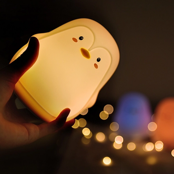 Картинка Силиконовый ночник Пингвин с сенсорным управлением 7 цветов