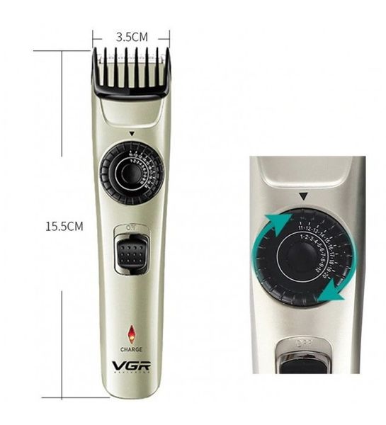 Професійна машинка для стрижки волосся VGR V-031, серый