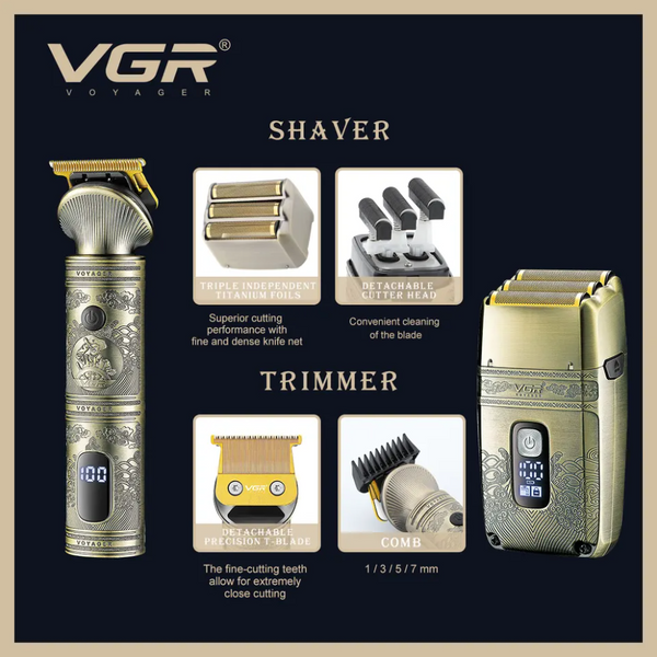 Картинка Набор триммер и шейвер VGR V-649 для ухода за бородой и волосами