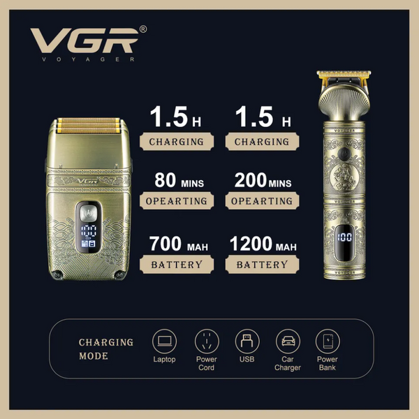 Зображення Набір тример і шейвер VGR V-649 для догляду за бородою та волоссям