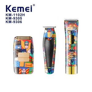 Комбо-набір Kemei PRO 2 Professional для догляду машинка для стрижки, тример та електробритва