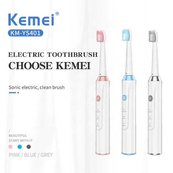 Картинка Электрическая зубная щетка Kemei Km-YS401 водонепроницаемая с насадками