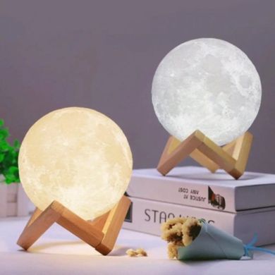 Зображення 3D нічник-світильник Місяць 15 см з пультом