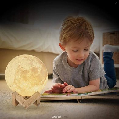 Зображення 3D нічник-світильник Місяць 15 см з пультом