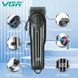 Машинка для стрижки VGR V-282 акумуляторна бездротова професійна 6 насадок