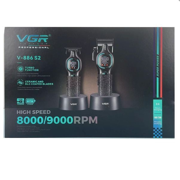 Профессиональный набор 2-в-1 VGR V-886 S2: машинка для стрижки и триммер