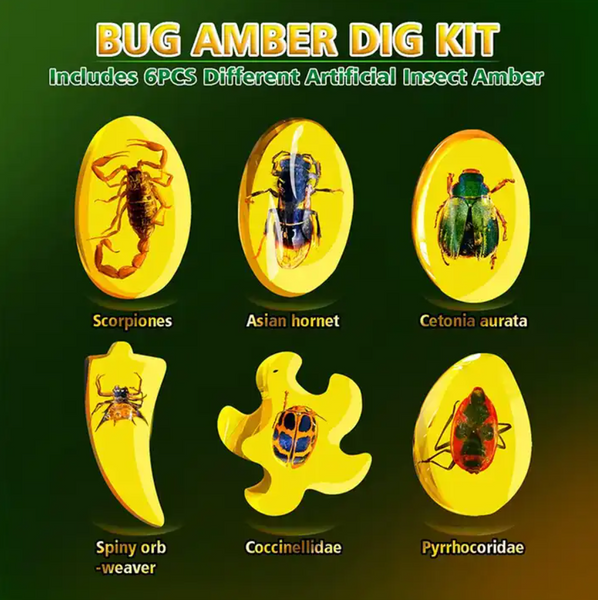 Археологический набор для раскопок насекомых BUG AMBER