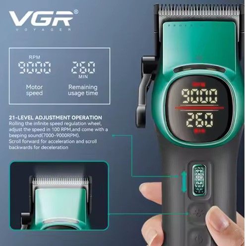 Професійний набір VGR V-885 S2 Машинка для стрижки та тример Зелений