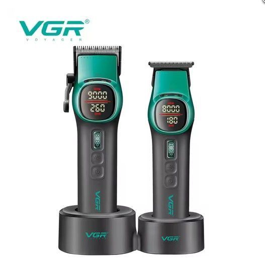 Професійний набір VGR V-885 S2 Машинка для стрижки та тример Зелений