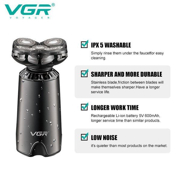 Картинка Электробритва аккумуляторная VGR V-397 для бритья водонепроницаемая