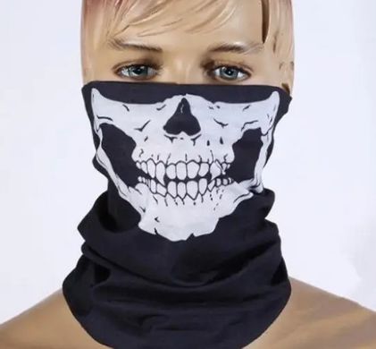 Картинка Защитная бафф маска на лицо WS "Череп" универсальная