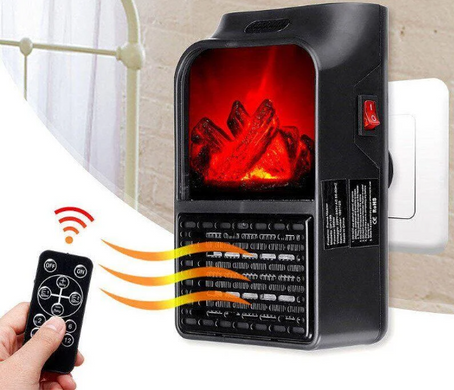 Портативний обігрівач Flame Heater з LCD-дисплеєм і пультом 500 Вт Флейм Хетер