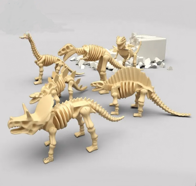 Набор для раскопок динозавров Dig Dinozavr Skeleton 6 в 1