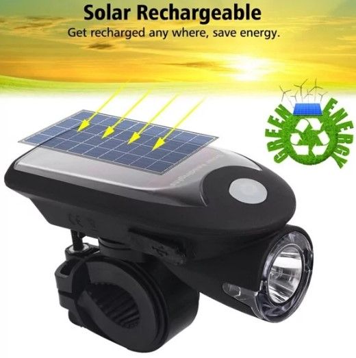 Картинка Велофара Yunduan solar YSB05 с солнечной панелью
