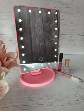 Картинка Зеркало для макияжа с подсветкой прямоугольное Белое