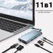Фотография Type-C Hub Хаб 11 в 1 (USB, HDMI, VGA, LAN, SD-карта, Jack 3.5 mm, Type-C)