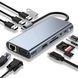 Фотография Type-C Hub Хаб 11 в 1 (USB, HDMI, VGA, LAN, SD-карта, Jack 3.5 mm, Type-C)
