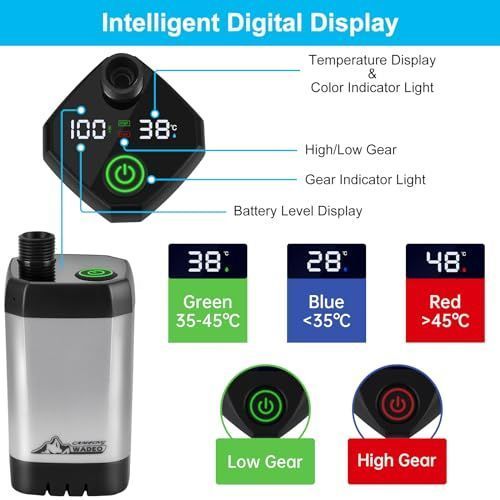 Картинка Портативный аккумуляторный душ для кемпинга Portable shower с цифровым дисплеем