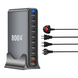 Фотографія Блок живлення USB-C зарядний пристрій USB Хаб GaN 800W (800Вт) Швидка Зарядка для ноутбука та телефону PD 140W