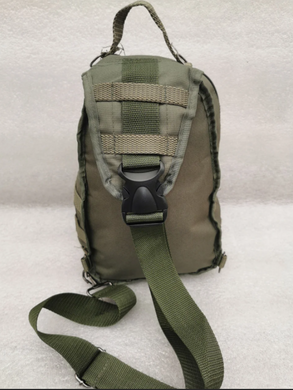 Тактическая сумка-рюкзак, барсетка на одной лямке Зеленая