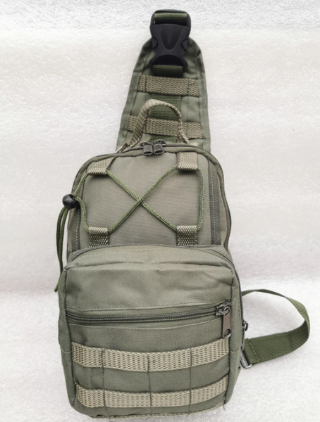 Картинка Тактическая сумка-рюкзак, барсетка на одной лямке Зеленая