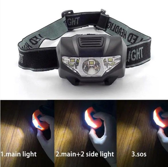 Зображення Налобний ліхтар на батарейках 3 ААА mini headlights portable