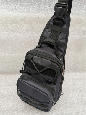 Тактическая сумка-рюкзак, барсетка на одной лямке Черная