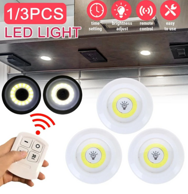 Картинка Набор из трех LED ламп с пультом BL-1012 (два яркостных режима) с таймером отключения.