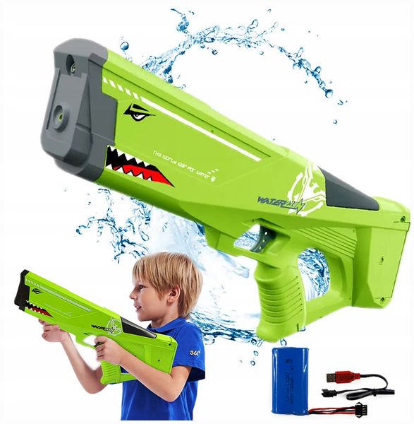 Водяний бластер Акула Watergun з автоматичним набором води Зелений