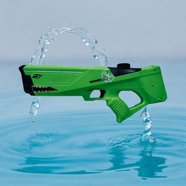 Водяной бластер Акула Watergun с автоматическим набором воды Зеленый