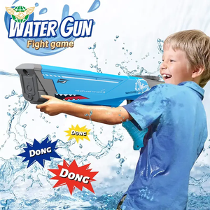 Водяной бластер Акула Watergun с автоматическим набором воды Синий