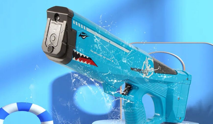 Водяний бластер Акула Watergun з автоматичним набором води Синій