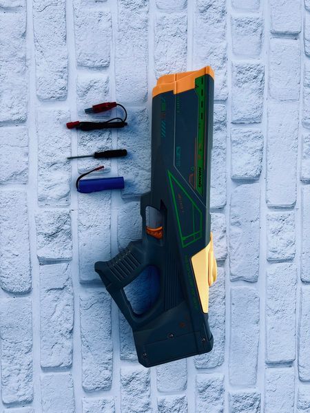 Водяний бластер Watergun електричний акумуляторний подвійний постріл Сірий