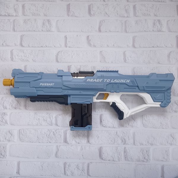 Электрический водяной пистолет детский Combat Water Gun Голубой