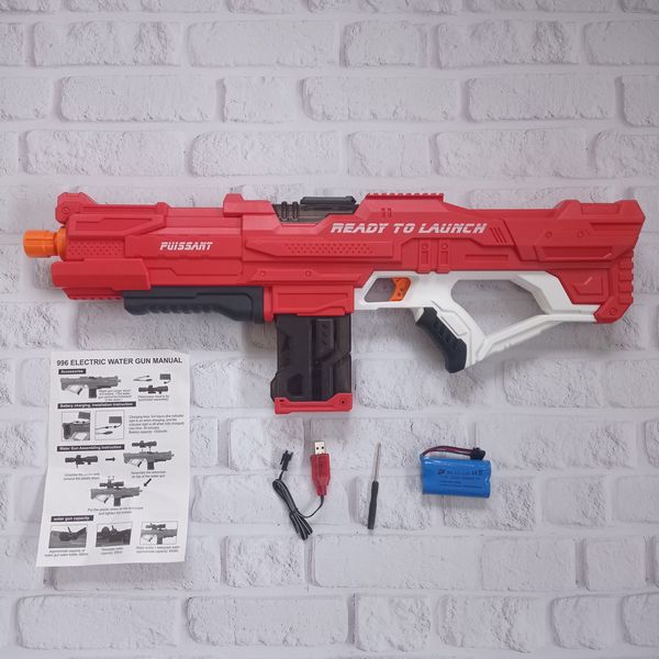 Электрический водяной пистолет детский Combat Water Gun Красный
