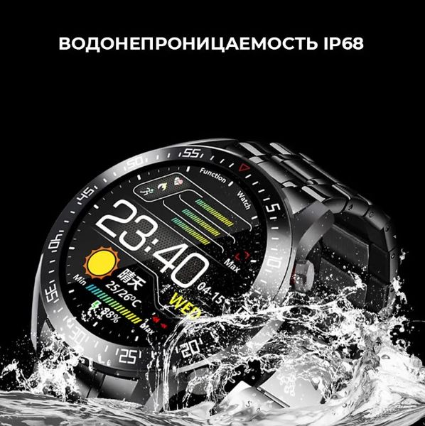 Зображення Смарт-годинник Lige C2 водонепроникні IP68 металевий ремінець Чорний