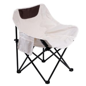 Зображення Розкладний портативний кемпінговий стілець зі стальним каркасом для пляжу, відпочинку