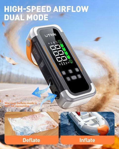Зображення Пусковий автомобільний пристрій Jump Starter UTRAI JS-40  6000A / 10000mAh з вбудованим компресором 150 PSI