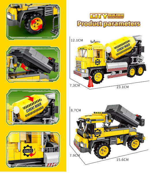 Конструктор Бетонозмішувач 2 в 1 Builder cement mixer розвиваючий WOMA 397 деталей