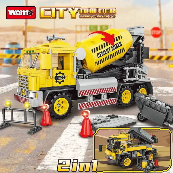 Конструктор Бетонозмішувач 2 в 1 Builder cement mixer розвиваючий WOMA 397 деталей